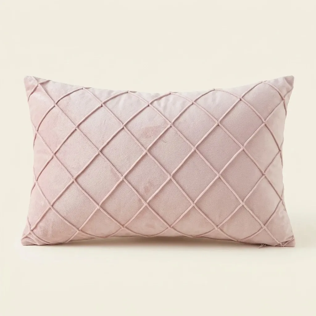 [QLVT-CUSH-GREY-45x45cm] Quilted Velvet Cushion Cover (Grey)