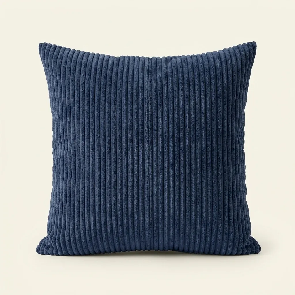 [CORD-CUSH-BLACK-40x40cm] Ribbed Corduroy Cushion Cover (Black, 40x40cm)